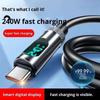 240W  C to C Super Fast Charging Data Cable Flexible Silicone Digital Display Compatible   iPad for Galaxy for iPhone 15Pro Max