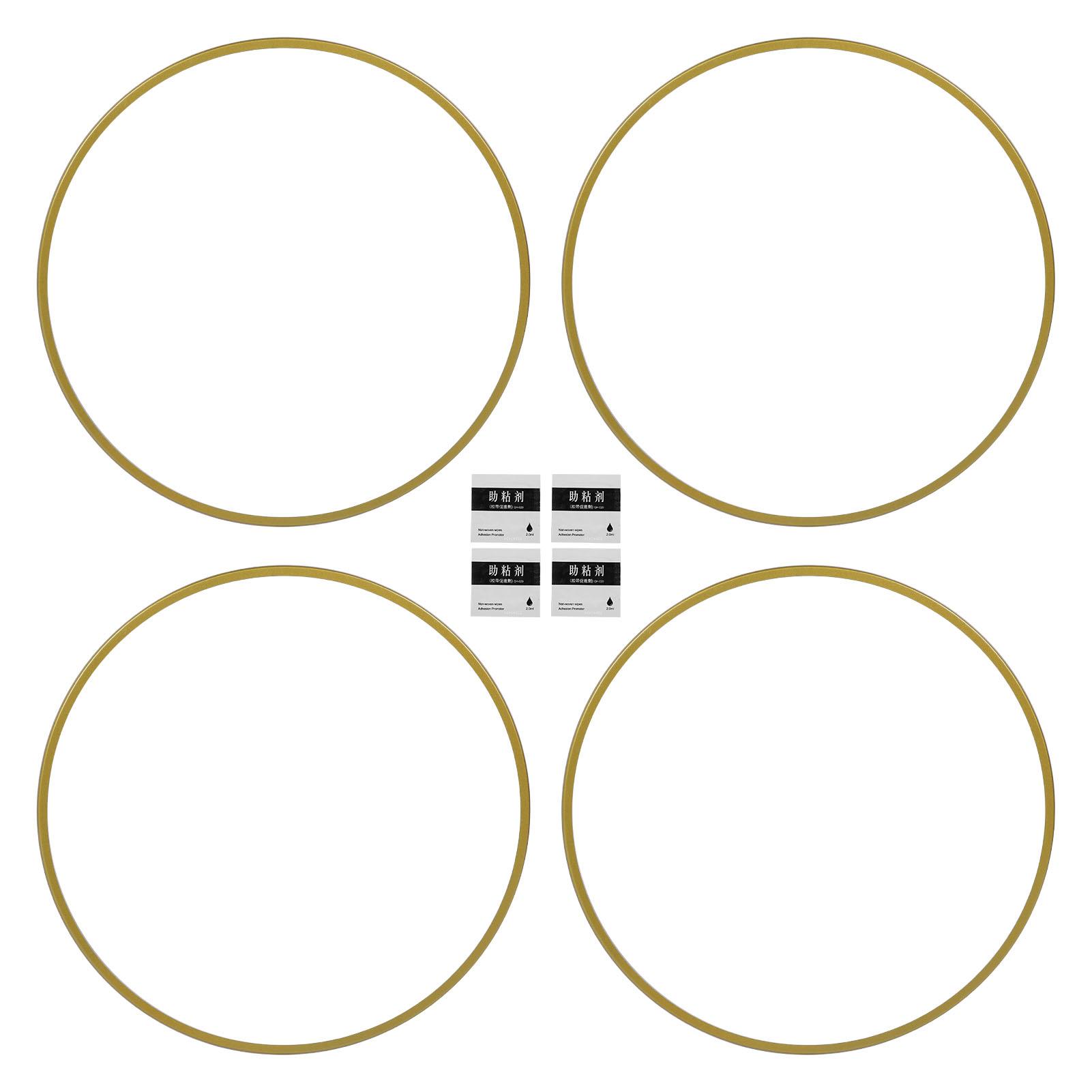

4 шт. Защитная накладка на обод колеса из алюминиевого сплава для предотвращения бордюрной сыпи, самоклеящаяся, универсальная Gold