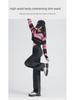 Women's Thick Wide-Leg Jeans: Pear-Shaped, Velvet-Lined, Warm & Versatile - Black & Gray.