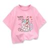Girls Bubble Strawberry Milk Cartoon Casual T-shirt Kids Short-Sleeve Graphic High-quality Tops 2026 Summer New Kids Clothing