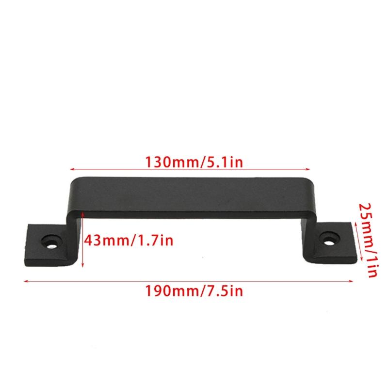 2/4Pcs Black Barn Door Handle Wardrobe Cabinet Door Pulls Iron Sliding Door Handle with Screws Furniture Accessories