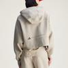 Adidas Letter Zip-Up Short Hoodie Women hoodies Desert-Sand JJ0143