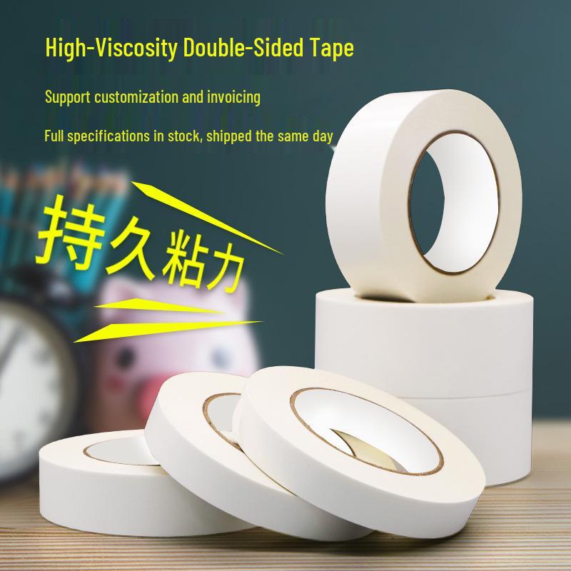 

High-Viscosity Hand-Tearable Double-Sided Tape for Crafts and Office - Strong Hot-Melt Adhesive 8mm width * 8m length [432 rolls per box]; White