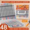 Double-Ended Acrylic Marker Set with Liquid Ink Soft Tips - Dual-Color for Student Art & DIY Layering
