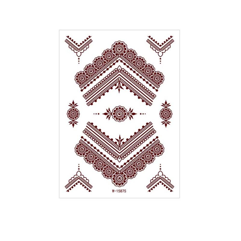 Lace Fake Tattoo Henna Tattoo Stickers Red Mehndi Stickers Body Art Sticker  Finger Hand