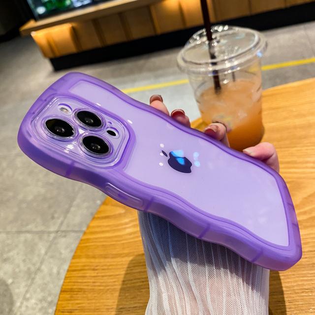 Luxus süße transparente lockige Welle Hülle für Iphone 11 12 13 Pro Max 13pro X Xr Xs 7 8 Plus stoßfeste klare weiche Silikonhülle