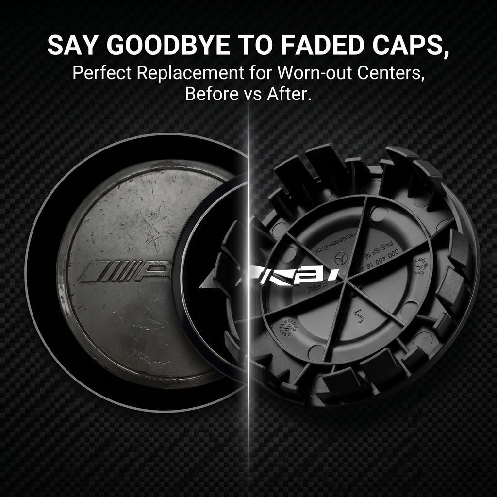 AABIG1 4Pcs 75mm Car Wheel Hub Center Cap Badge Decoration Cover Stickers For Mercedes Benz AMG W205 W218 W177 W176 W169 A B C E S Clas