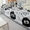 Cartoon Black and White Chenille Sofa Cover Cloth Sofa Blanket All-inclusive Dustproof Four Seasons Universal Cartoon Cute Sofa Cover Towel