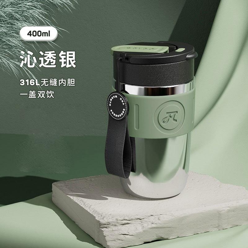 Isolierbecher Tragbarer Kaffeebecher 316 Edelstahl Ins Studentenbecher mit Trageschlaufe Geburtstagsgeschenk