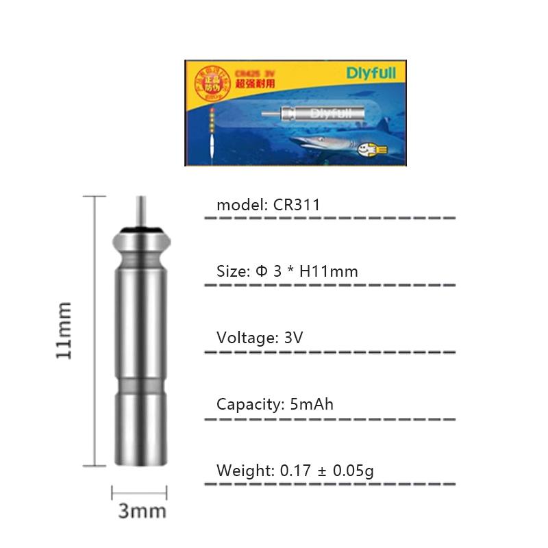 5Pcs Cr322 Cr425 Cr311 Cr316 Luminous Electric Battery Fishing Floats Lithium Pin Battery Tool
