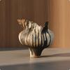 Striped Ceramic-Style Vase Home Decor Mottled for Indoor Display