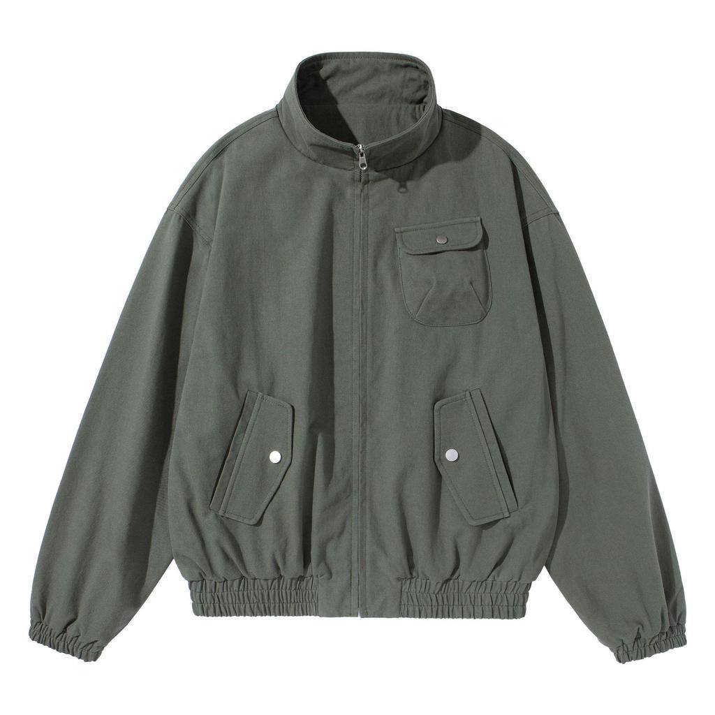 Unisex Vintage American Harrington Jacket - Couple's Casual Workwear Coat (Style: JK9386)