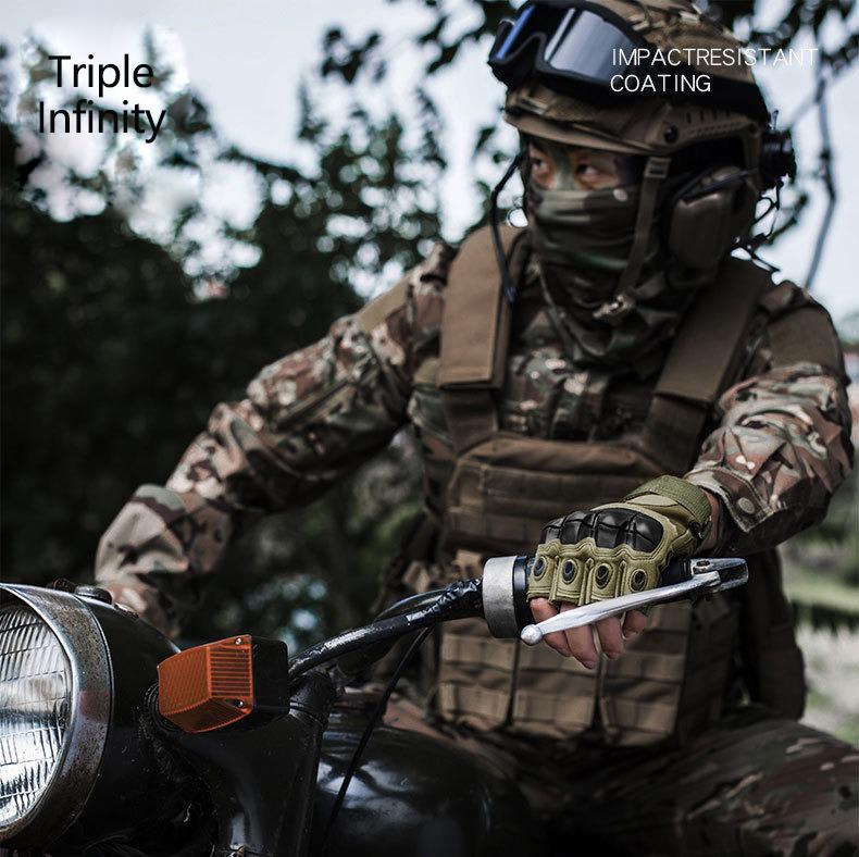 Guanti Tattici Estivi Mezza Dita Uomo Rinforzo Palmo Protettivo Durevoli Antiscivolo Militari Caccia Ciclismo Senza Dita