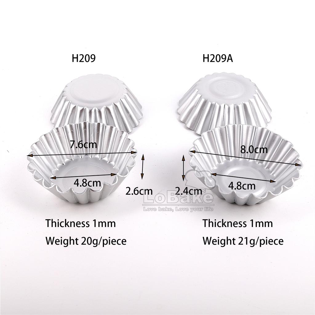 10pcs/lot 1mm Thickened Wall Fluted Round Shape Aluminum Egg Tart Mold Pudding Molds Dessert Holder for DIY Baking Gadgets
