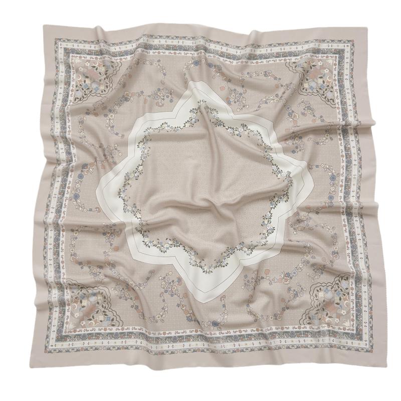 48Colors Malaysia Tudung Bawal Flower Print Hijab Laser Cut Edge Headscarf Premium Cotton Voile Soft Fashion Muslim Square Scarf