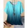 Summer Women’s Casual Fashion Retro Picture 3D Printed T-shirt Loose Breathable Plus-size Casual Sports Versatile Crew Neck Short-sleeve T-shirt