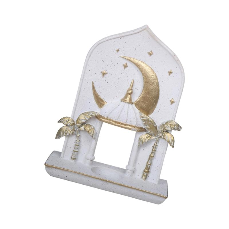 Artistic Arabic Moon Castles Resin Figurine Ornament With Cultural Design for Home and Office Decors Tabletop Enhancement