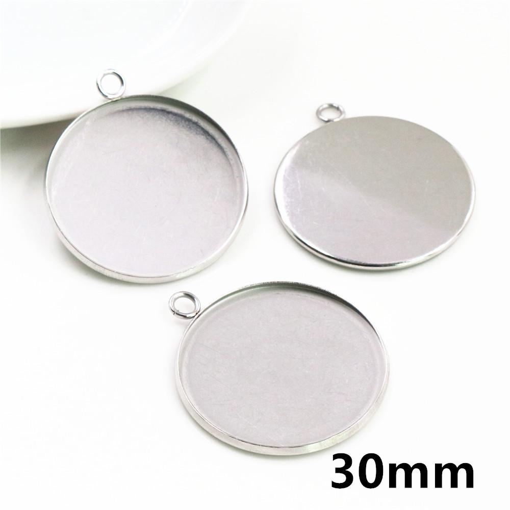  10pcs 18x25mm/13x18mm/25mm/30mm Inner Size Stainless Steel Simple Pendant Cabochon Base Base Setting Tray DIY Jewelry Findings