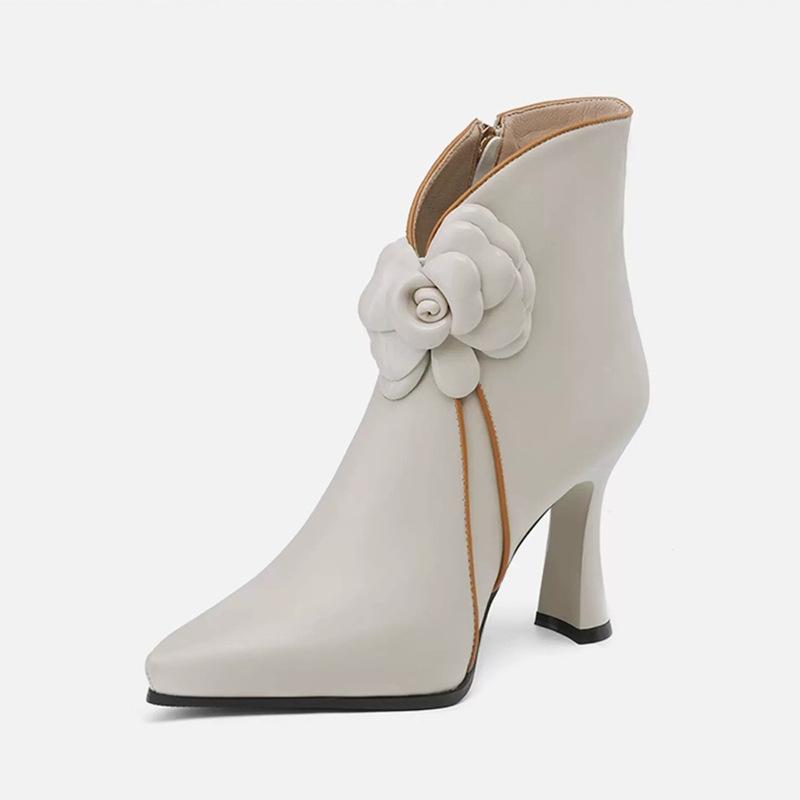 Thin Heel Thick Sole Pointed Head French Temperament High Heel Short Boots Women'S Autumn And Winter Versatile Waterproof Table Single Boots