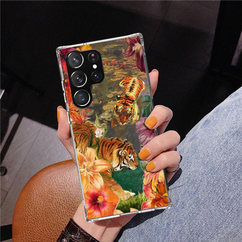 Superior Tiger Pattern Art Phone Case For Samsung Galaxy S24 S25 Edge S26 Ultra S23 S22 S21 Plus S20 FE + Personalized Print Cov