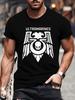 Men'S Ultramarines Emblem Graphic T-Shirt Heavy Metal Tee with Bold Skull Wings Design Soft Breathable Fabric Shirt for Gaming