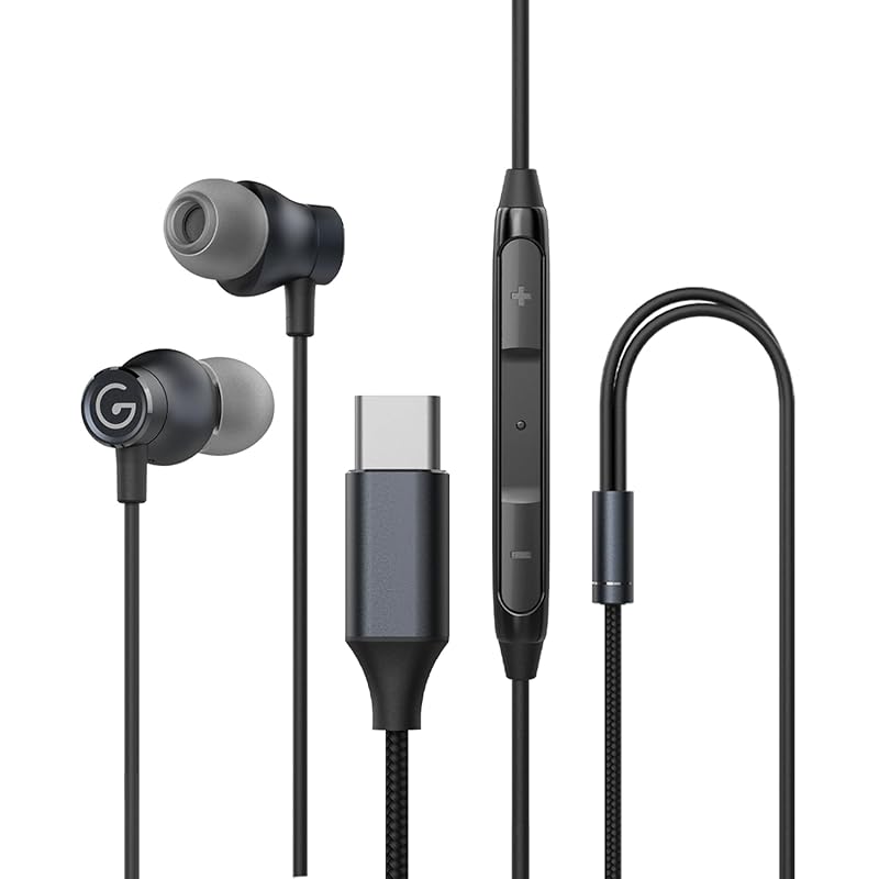 

GEVO type c earphones Type-C earphones with microphone magnetic design DAC chip HiFi canal call Volume control With remote control wired USB C Sound