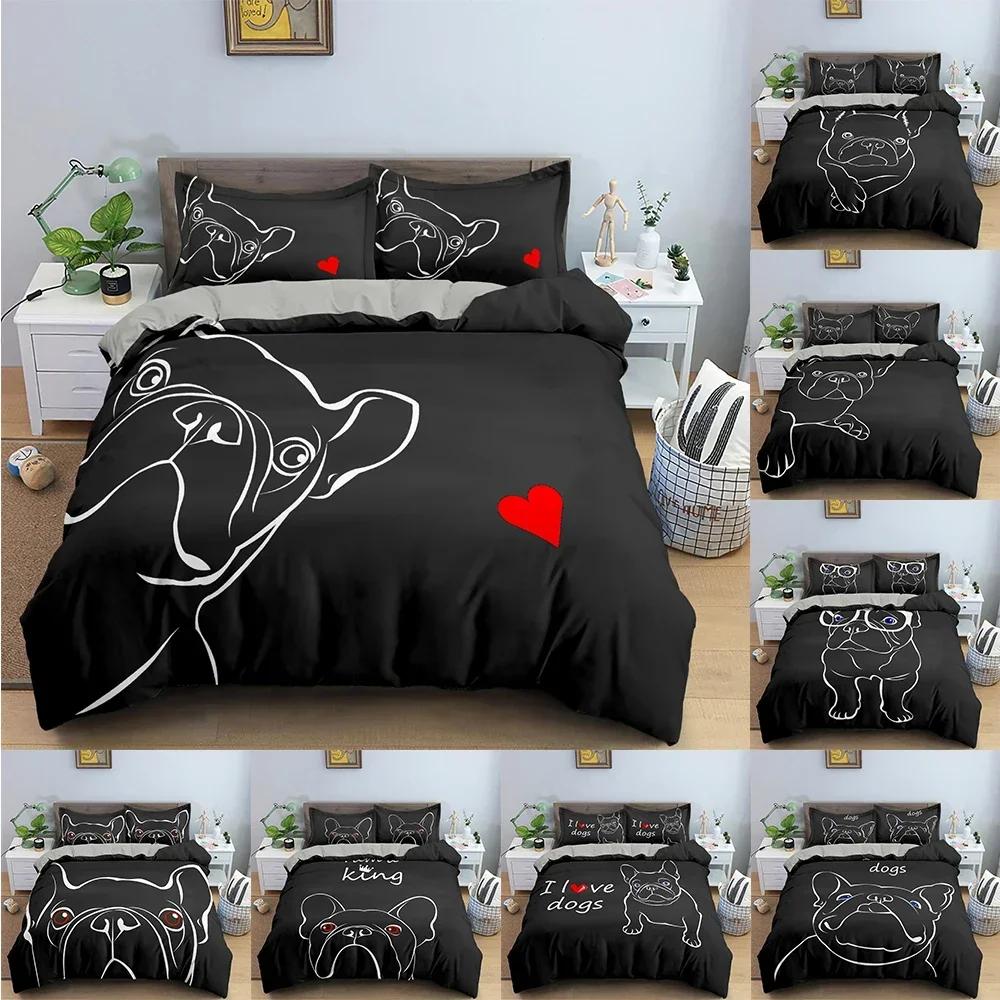 Cartoon Dog Duvet Cover Cute Pet Comfortable Duvet Quilt Cover Pillowcase Bedding Set Children Bedroom Decoration Home Textile