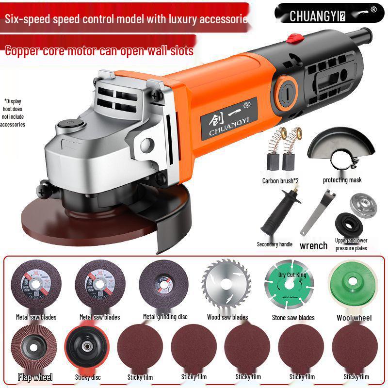 Multifunctional Angle Grinder & Polisher: Handheld Cutting, Grinding, and Polishing Tool for Household Use