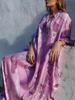 European & American Plus Size Loose Printed Lace-up Dress for Women - NQ6028