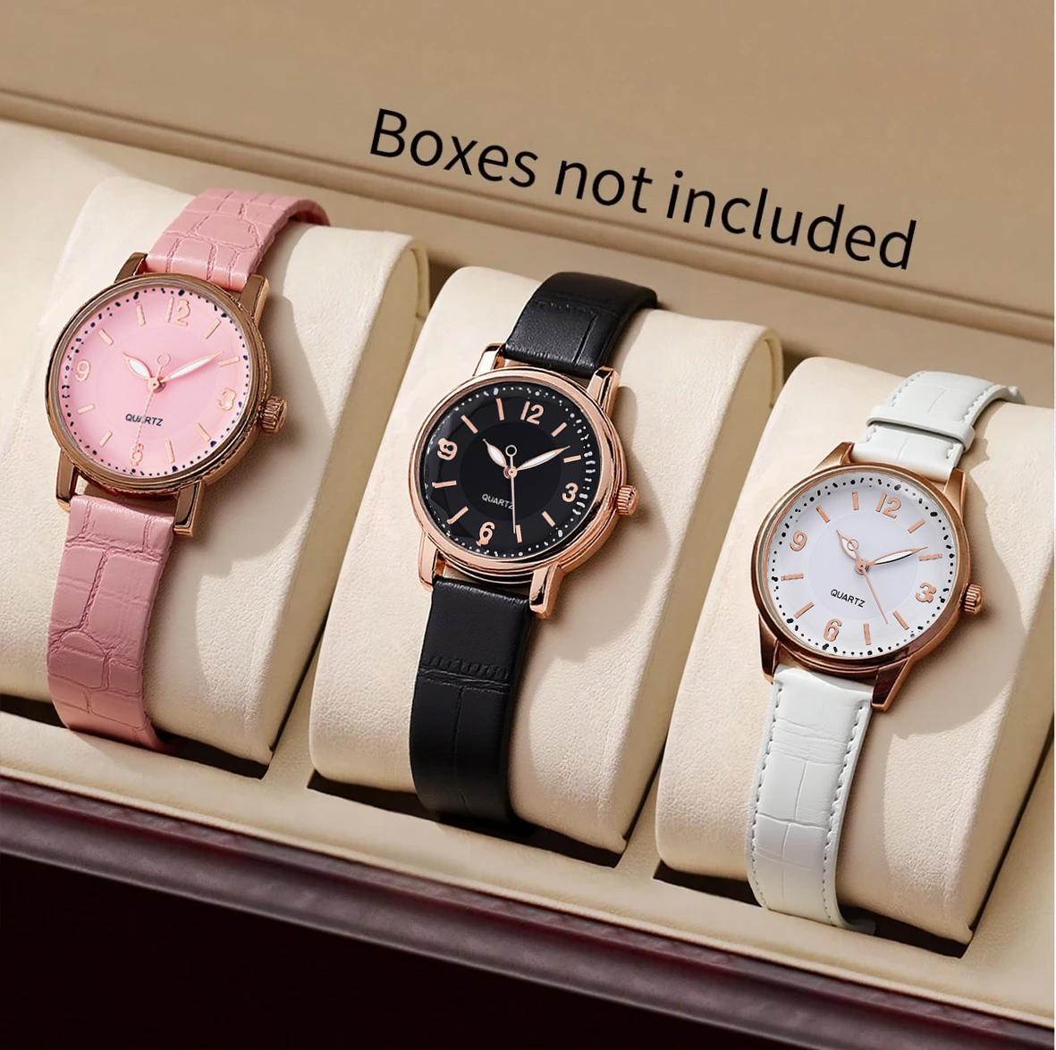 

Модный простой трендовый взрывной ремень с узором под крокодила, кварцевые часы, набор из трех предметов, подходит для подарков на Рождество, Хэллоуин разноцветный