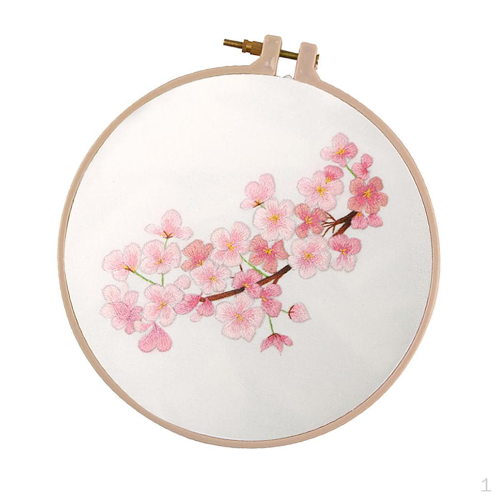 

Набор для вышивания цветов своими руками с деревянными пяльцами, ремесло ручной работы Sakura