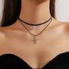 Halloween dark spider choker necklace, gothic exaggerated collarbone chain holiday necklace collar