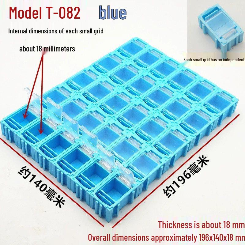 SMT Patch Electronic Organizer: Resistor & Capacitor Grid Plastic Box