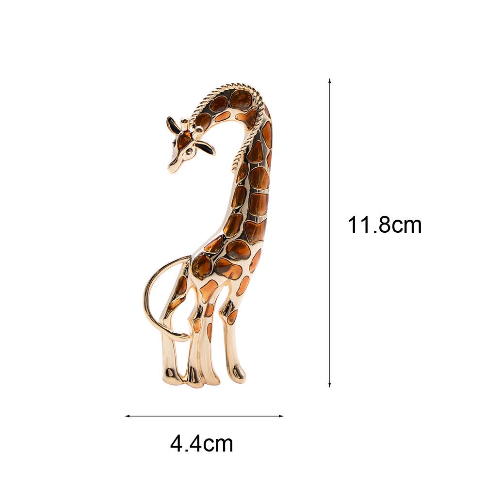 Broșe mari cu girafe emailate noi, pentru femei, cu design animal viu, accesorii de lux de înaltă calitate, stil de toamnă