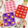 12-Cavity Heart-Shaped Mousse Cake Mold Food Grade Silicone French Pastry Mold  Dessert Making