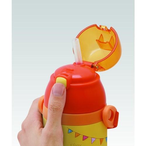 Skater Stainless Steel Children's Water Bottle 380ml Straw Drinking 3D Winnie the Pooh SSPV4 Disney