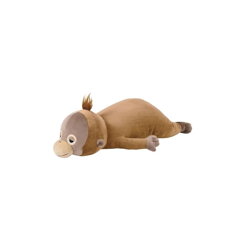 Ribheart Cotton Premium Sleepy Animals Orangutan Uutan Hugging Pillow, Medium Size (Approx. 53cm in length), Fluffy and Squishy Plush Toy, Hugging