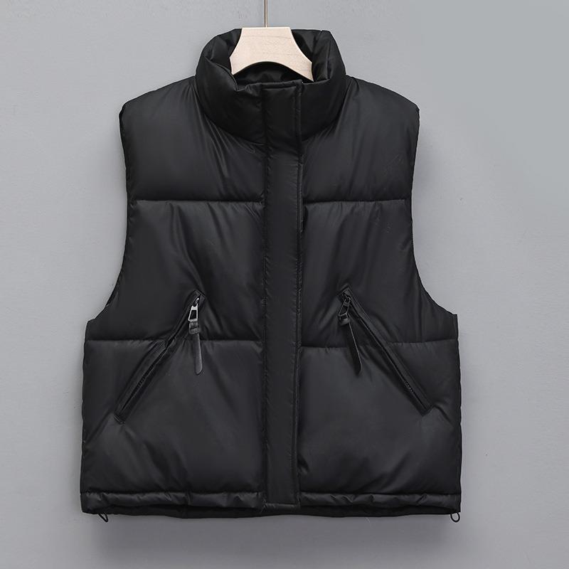 New women's clothing temperament simple style army green stand-up collar cotton vest vest