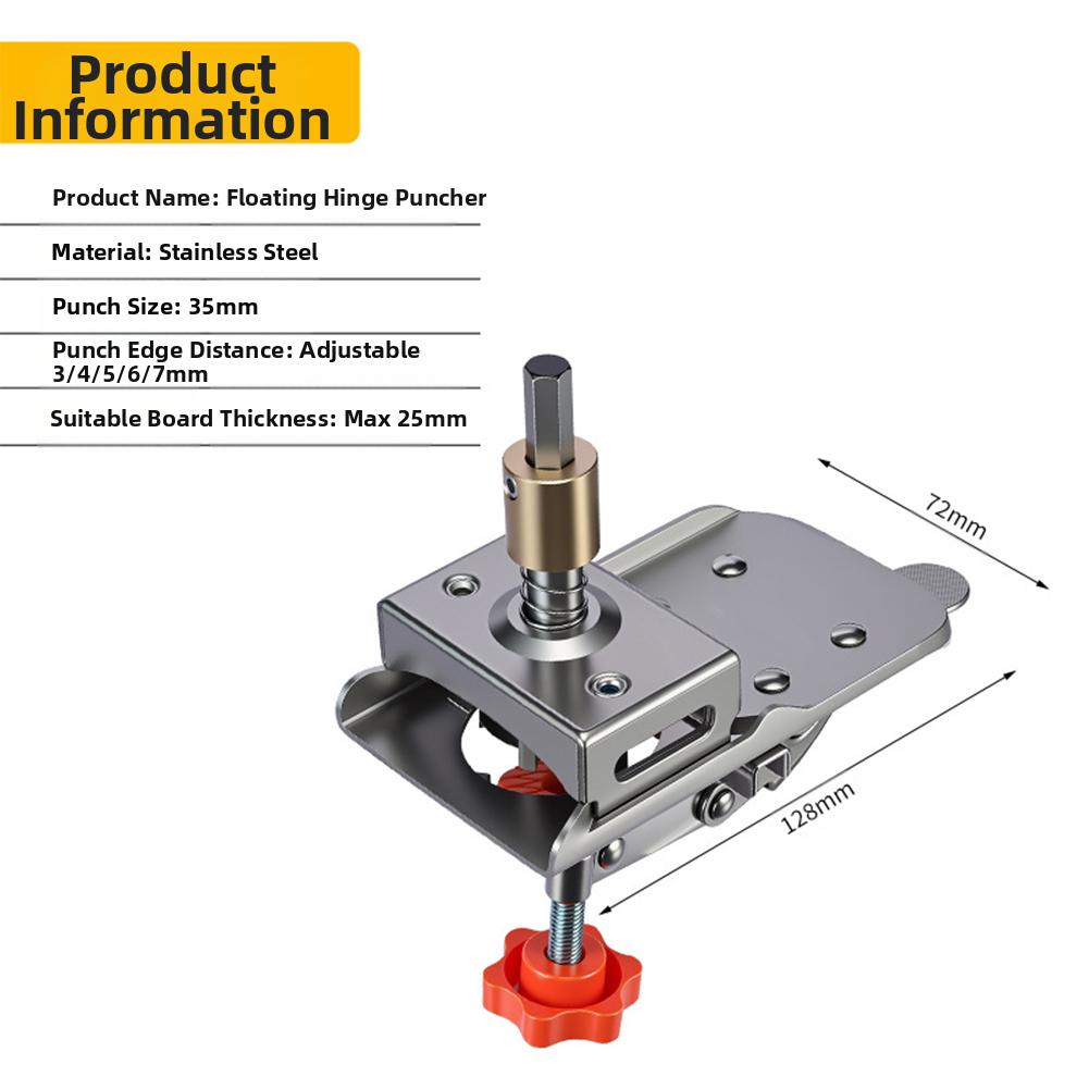 35mm Hinge Drilling Fixture Set, Concealed Hinge Drilling Guide Fixture, Aluminum Alloy Hinge Hole Screw Template Positioner