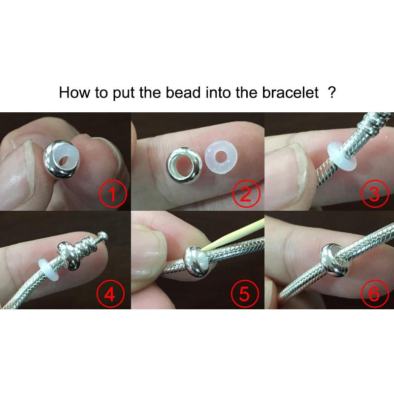 925 sterling silver Charm Spacer Stopper Interval Beads Fit Women Bracelet Bangle DIY Jewel