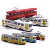 1/90 City Bus Train Tram Diecast Pull Back Model W/LED Music Developmental Car Toy