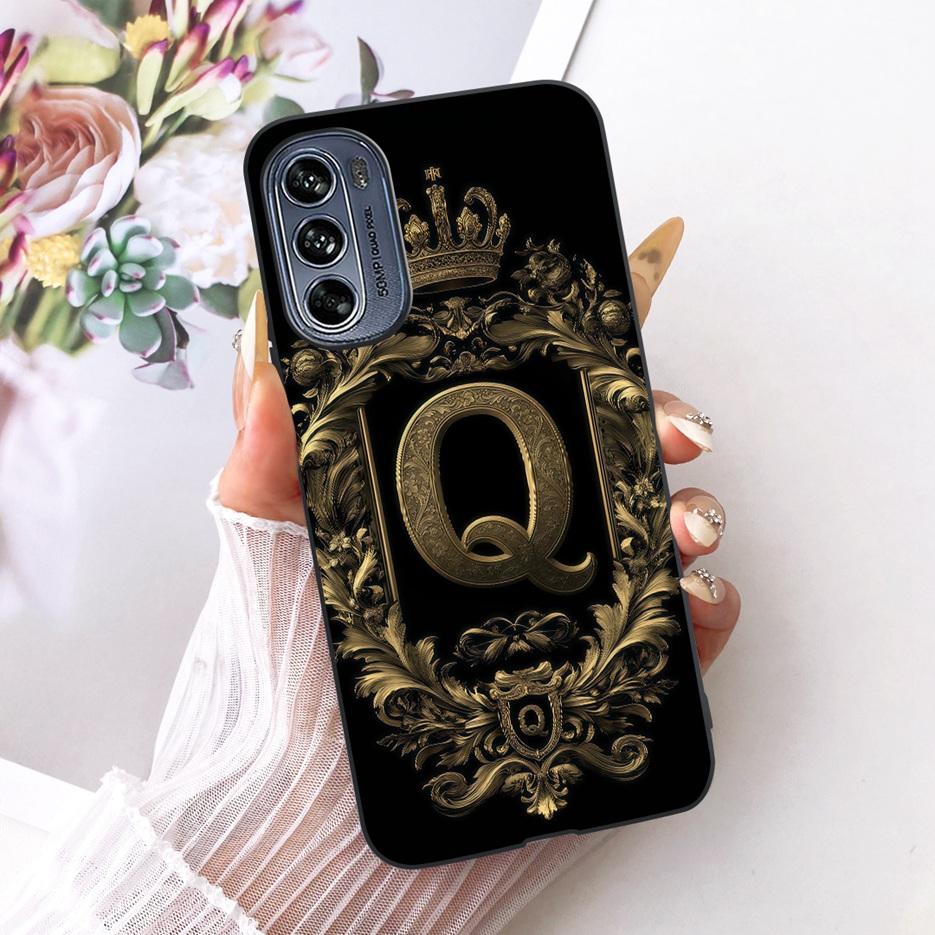 Für Motorola Moto G62 5G Hülle Niedliche Krone Buchstaben Abdeckung Stoßfest Weiches TPU Handyhülle Für Motorola G62 Moto G 62 MotoG62 5G Taschen