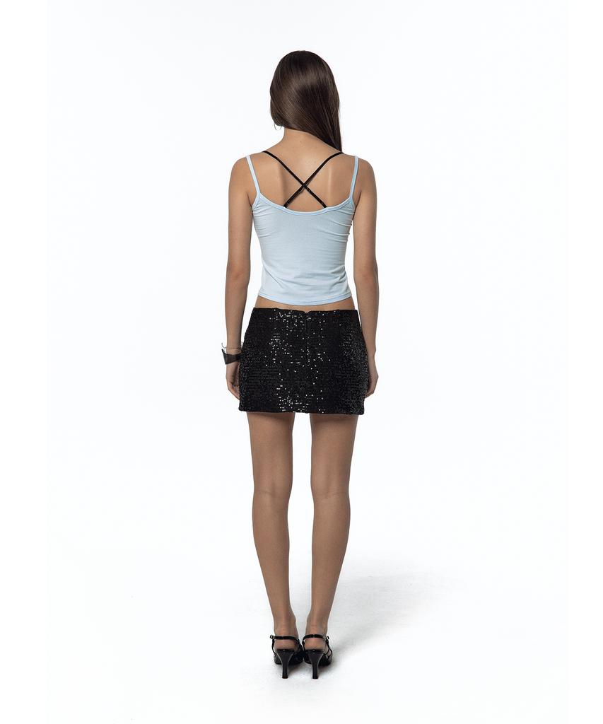 Kasiko Spangle Mini Skirt Black