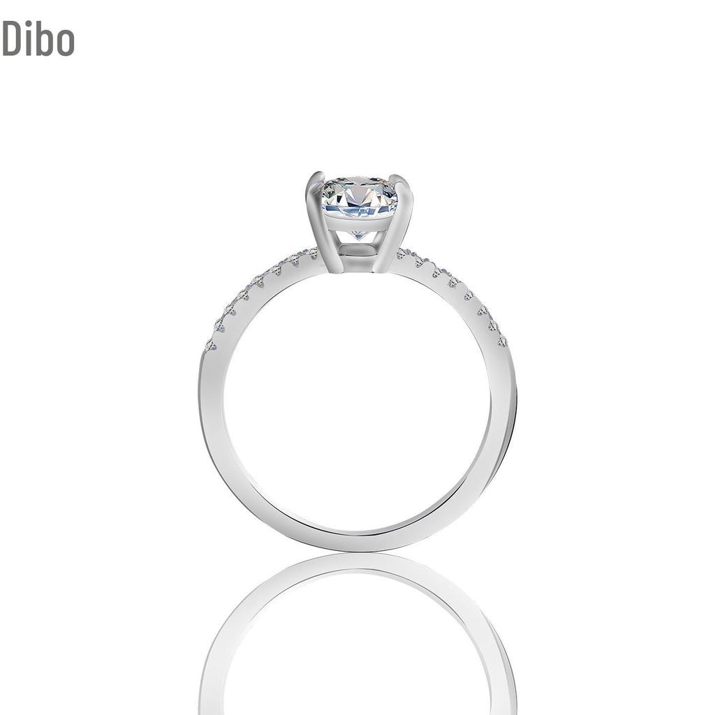 Dibo S925 Sterling Silver Oval Diamond Ring - European & American Style, Japanese & Korean Fashion, Women's Popular Design.