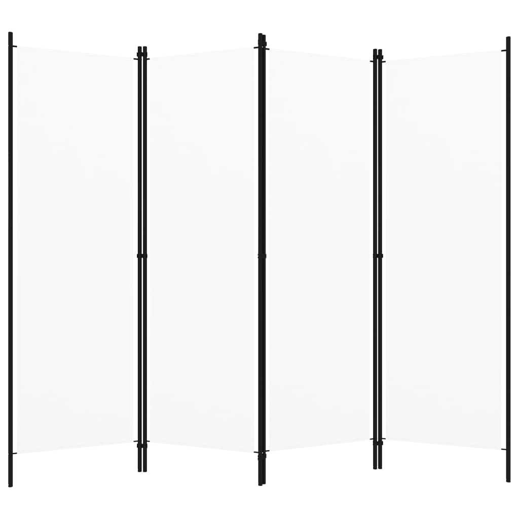 4 Piece Room Divider White 200 X 180 Cm