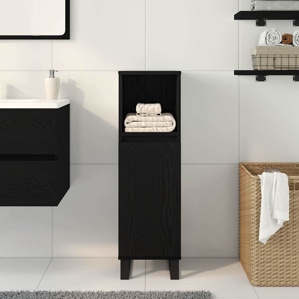 Bathroom Cabinet with Door Black Oak Effect 30 X 30 X 100 Cm