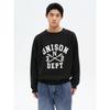 Lettering Jacquard Raglan Knit Pullover Black