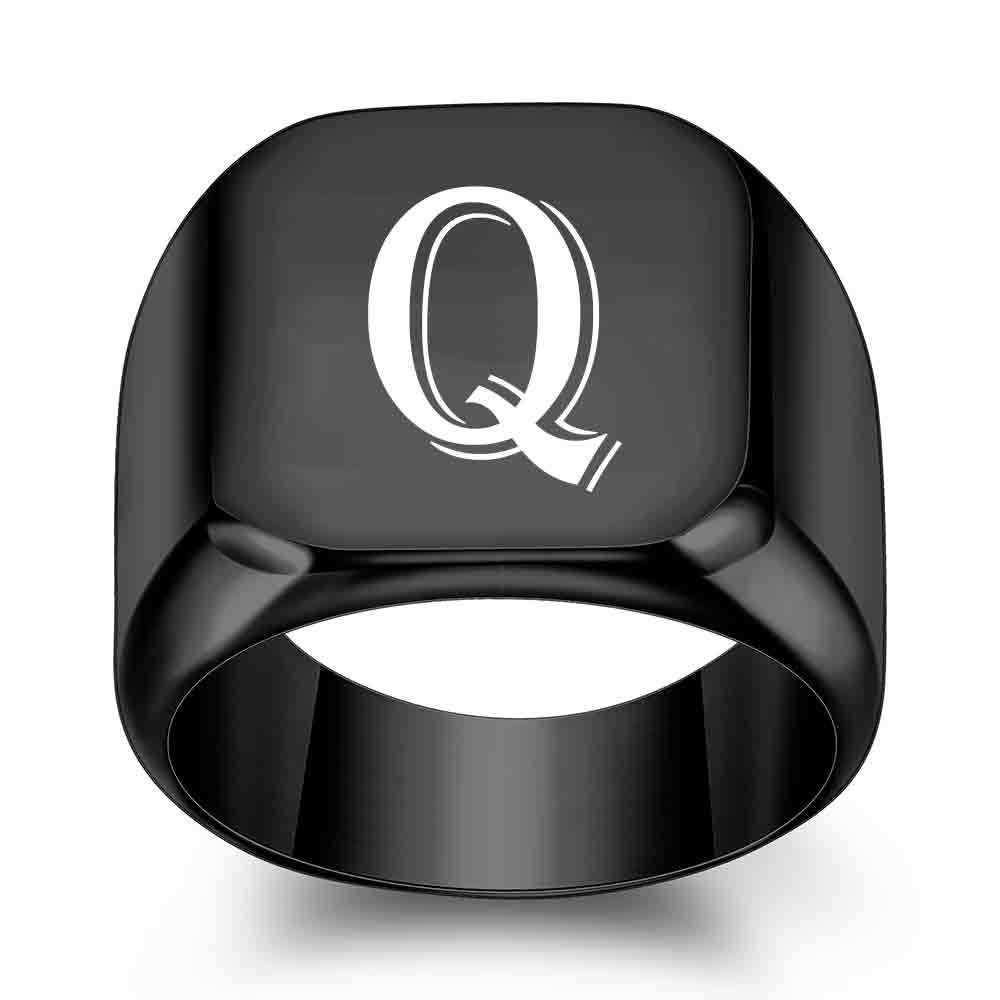 1Pcs Personalised Initial Engrave A to Z Alphabet ring Stainless Steel Rings