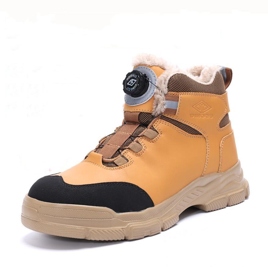 

Рабочие ботинки с вращающимися кнопками, мужские ботинки со стальным носком, защитные ботинки, устойчивые к проколам, водонепроницаемые, неразрушаемые ботинки, новые 45