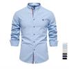 Camicia Sociale in Cotone da Uomo Tinta Unita Manica Lunga Camicia di Alta Qualità per Uomo Primavera Stand Casual Camicie da Uomo